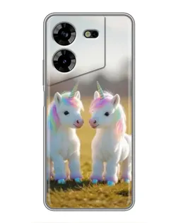Чехол для TECNO POVA 5 (LG7n) с картинкой «Пара единорогов»