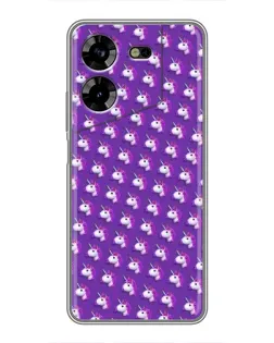 Чехол для TECNO POVA 5 (LG7n) с картинкой «Единороги на фиолетовом»