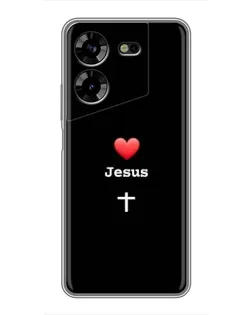 Чохол для TECNO POVA 5 (LG7n) з картинкою «Серце - Jesus»