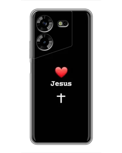 Чехол для TECNO POVA 5 (LG7n) с картинкой «Сердце - Jesus»