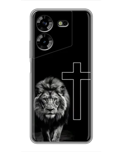 Чехол для TECNO POVA 5 (LG7n) с картинкой «Лев и Крест»