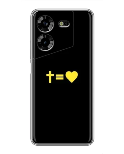 Чехол для TECNO POVA 5 (LG7n) с картинкой «Сердце и Крест»