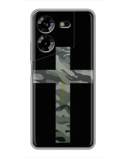 Чехол для TECNO POVA 5 (LG7n) с картинкой «Милитари Крест»