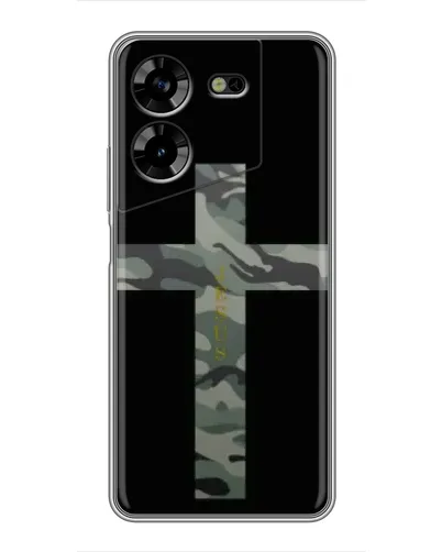 Чехол для TECNO POVA 5 (LG7n) с картинкой «Милитари Крест»