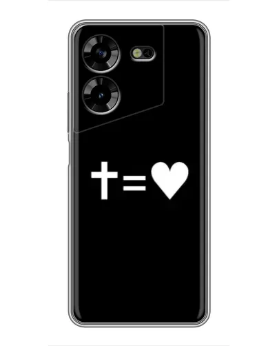 Чехол для TECNO POVA 5 (LG7n) с картинкой «Крест и Сердце»
