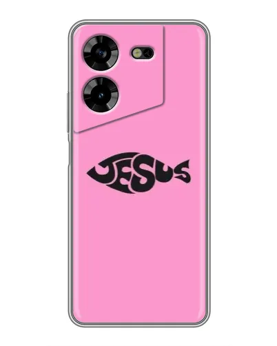 Чехол для TECNO POVA 5 (LG7n) с картинкой «Розовый символ  Jesus»