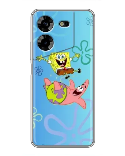 Чехол для TECNO POVA 5 (LG7n) с картинкой «Спанч Боб и Патрик»