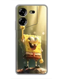 Чехол для TECNO POVA 5 (LG7n) с картинкой «Сияющий Спанч Боб»
