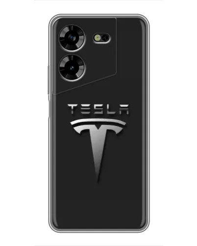 Чехол для TECNO POVA 5 (LG7n) с картинкой «Стальной логотип Tesla» Чехол для TECNO POVA 5 (LG7n) с картинкой «Стальной логотип Tesla»