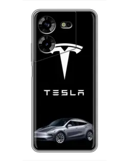 Чехол для TECNO POVA 5 (LG7n) с картинкой «Tesla Model Y»