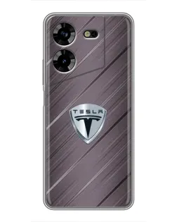 Чехол для TECNO POVA 5 (LG7n) с картинкой «Металлическая текстура Tesla»