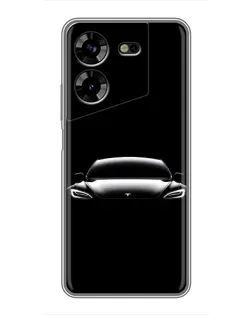 Чехол для TECNO POVA 5 (LG7n) с картинкой «Фары Tesla Night»