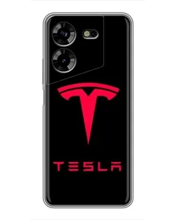 Чехол для TECNO POVA 5 (LG7n) с картинкой «Tesla Red Logo»