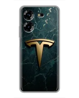 Чехол для TECNO POVA 5 (LG7n) с картинкой «Мраморная Tesla Gold»