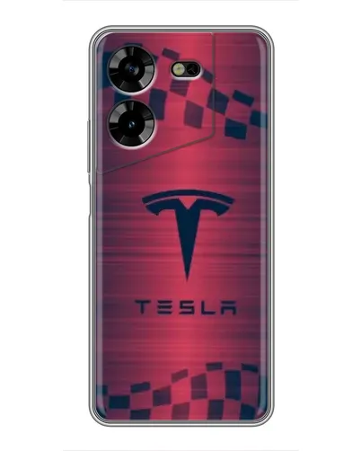 Чехол для TECNO POVA 5 (LG7n) с картинкой «Тесла красный карбон» Чехол для TECNO POVA 5 (LG7n) с картинкой «Тесла красный карбон»