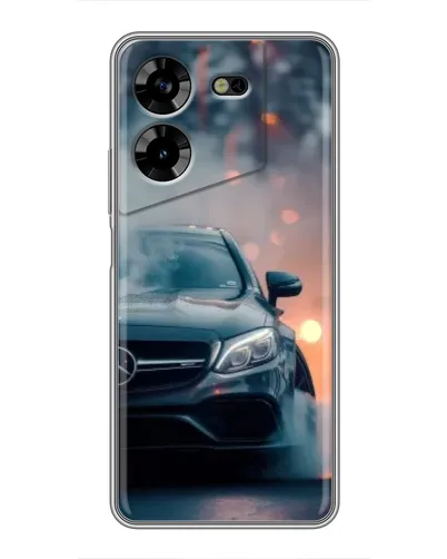 Чехол для TECNO POVA 5 (LG7n) с картинкой «Mercedes — ночной город»