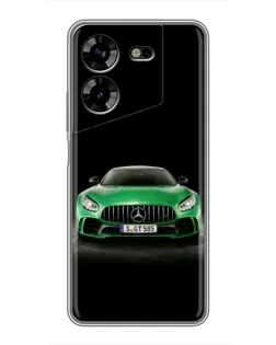 Чехол для TECNO POVA 5 (LG7n) с картинкой «Mercedes — неоновый лого»