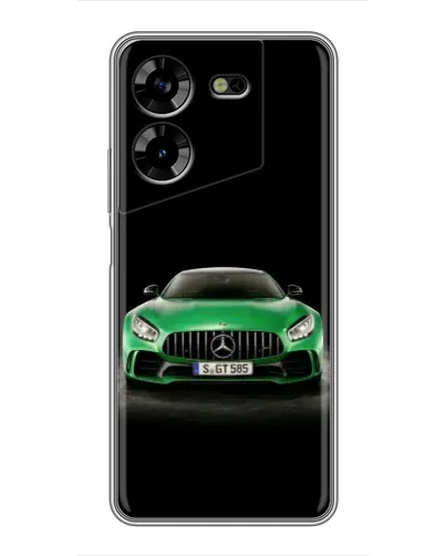 Чехол для TECNO POVA 5 (LG7n) с картинкой «Mercedes — неоновый лого»