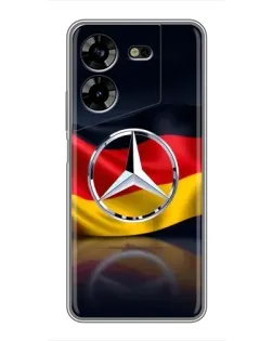 Чехол для TECNO POVA 5 (LG7n) с картинкой «Mercedes — флаг Германии»