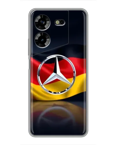 Чехол для TECNO POVA 5 (LG7n) с картинкой «Mercedes — флаг Германии»