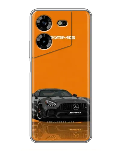Чехол для TECNO POVA 5 (LG7n) с картинкой «Оранжевый Mercedes AMG»