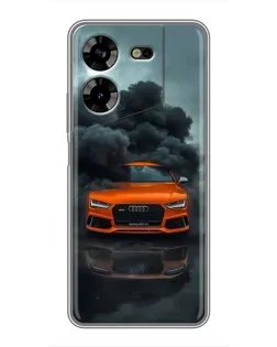 Чехол для TECNO POVA 5 (LG7n) с картинкой «Audi в облаках дыма»
