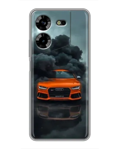 Чехол для TECNO POVA 5 (LG7n) с картинкой «Audi в облаках дыма»
