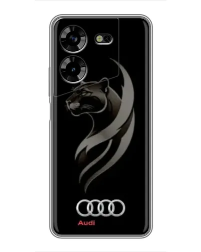 Чехол для TECNO POVA 5 (LG7n) с картинкой «Графика — пантера и Audi»