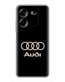 Чехол для TECNO POVA 5 (LG7n) с картинкой «Audi — золотой логотип»