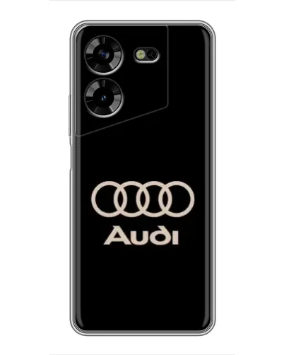 Чехол для TECNO POVA 5 (LG7n) с картинкой «Audi — золотой логотип»