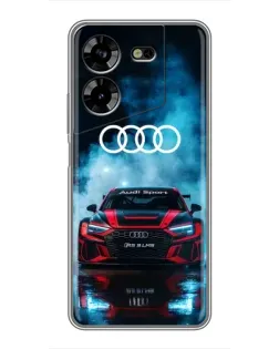 Чехол для TECNO POVA 5 (LG7n) с картинкой «Audi Sport — неон»