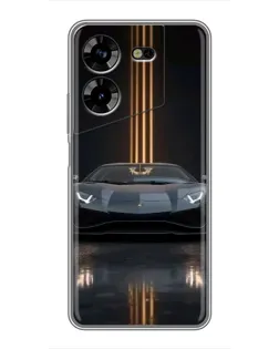 Чехол для TECNO POVA 5 (LG7n) с картинкой «Lamborghini золотые линии»