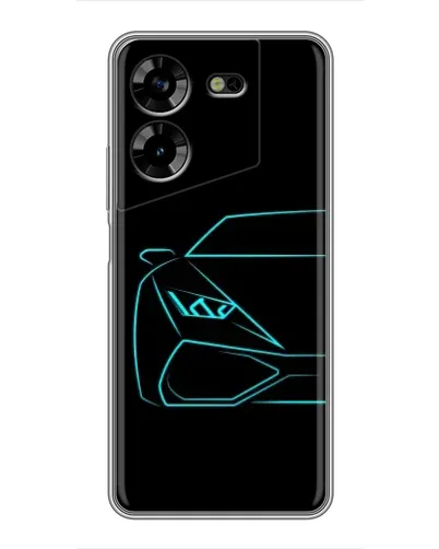 Чехол для TECNO POVA 5 (LG7n) с картинкой «Голубой силуэт Lamborghini» Чехол для TECNO POVA 5 (LG7n) с картинкой «Голубой силуэт Lamborghini»