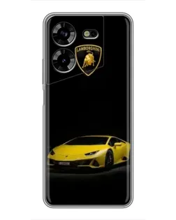 Чехол для TECNO POVA 5 (LG7n) с картинкой «Lamborghini желтый акцент»