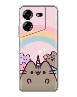 Чехол для TECNO POVA 5 (LG7n) с картинкой «Единорог Pusheen»