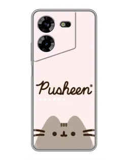 Чехол для TECNO POVA 5 (LG7n) с картинкой «Pusheen логотип»