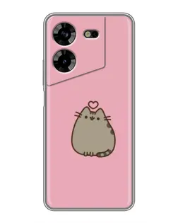Чехол для TECNO POVA 5 (LG7n) с картинкой «Pusheen сердце»