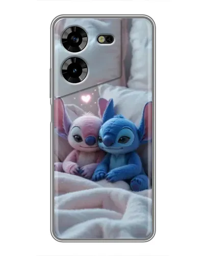 Чехол для TECNO POVA 5 (LG7n) с картинкой «Плюшевые Стич Ангел»