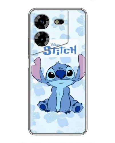 Чехол для TECNO POVA 5 (LG7n) с картинкой «Stitch среди цветов»