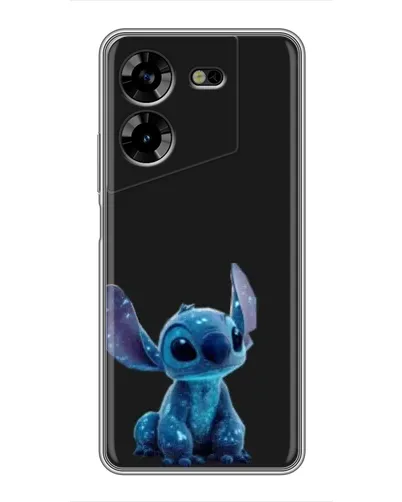 Чехол для TECNO POVA 5 (LG7n) с картинкой «Стич на черном»