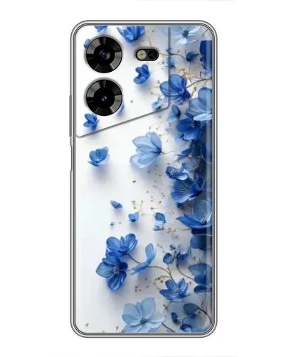 Чехол для TECNO POVA 5 (LG7n) с картинкой «Голубой цветочный каскад»