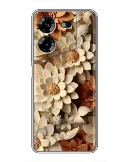 Чохол для TECNO POVA 5 (LG7n) з картинкою «Бежевий флористичний декор»