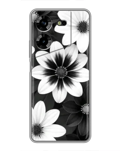 Чехол для TECNO POVA 5 (LG7n) с картинкой «Монохромные астры»