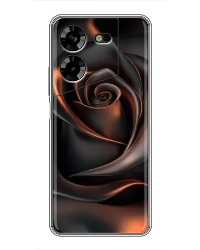 Чехол для TECNO POVA 5 (LG7n) с картинкой «Шелковая черная роза»