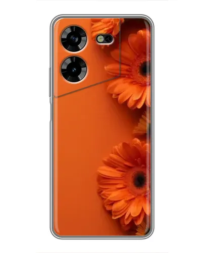 Чехол для TECNO POVA 5 (LG7n) с картинкой «Оранжевые герберы»