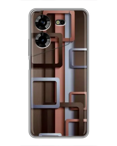 Чехол для TECNO POVA 5 (LG7n) с картинкой «Коричневые объемные квадраты» Чехол для TECNO POVA 5 (LG7n) с картинкой «Коричневые объемные квадраты»