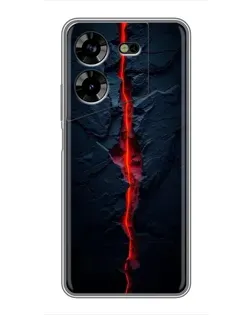 Чехол для TECNO POVA 5 (LG7n) с картинкой «Kрасная лавовая трещина»