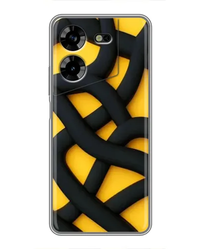 Чехол для TECNO POVA 5 (LG7n) с картинкой «Черное желтое переплетение» Чехол для TECNO POVA 5 (LG7n) с картинкой «Черное желтое переплетение»