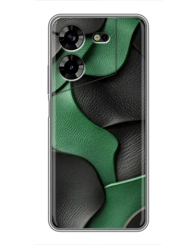 Чехол для TECNO POVA 5 (LG7n) с картинкой «Зеленые кожаные волны» Чехол для TECNO POVA 5 (LG7n) с картинкой «Зеленые кожаные волны»