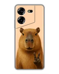 Чехол для TECNO POVA 5 (LG7n) с картинкой «Капибара виктория»